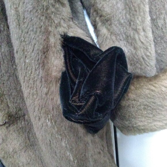Brown Sheared Raccoon Knee Length Real Fur Swing Coat 32" Long Size 8/10 Medium - Picture 9 of 14